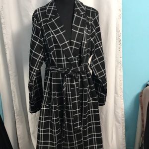 Torrid black plaid knee length jacket